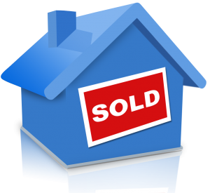 Sold sign on a house
